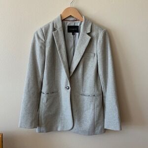 Banana‎ Republic Wool Blazer Jacket Light Grey Academic Preppy